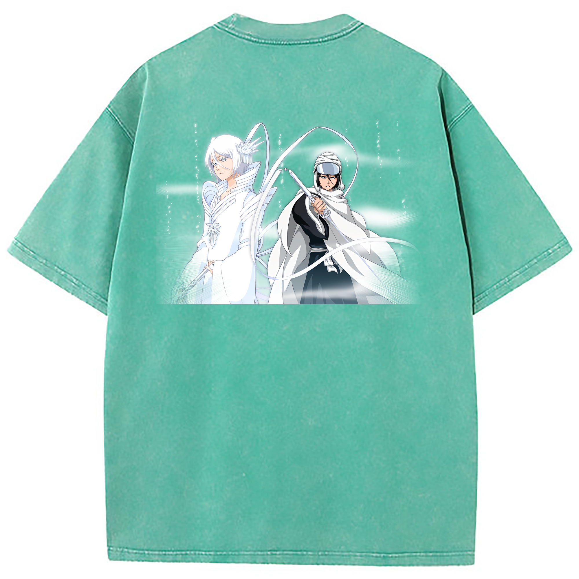 （画像用） ブリーチ 朽木ルキア BLEACH Kuchiki Rukia 綿100% ヴィンテージ風 半袖Tシャツ（背面プリント）